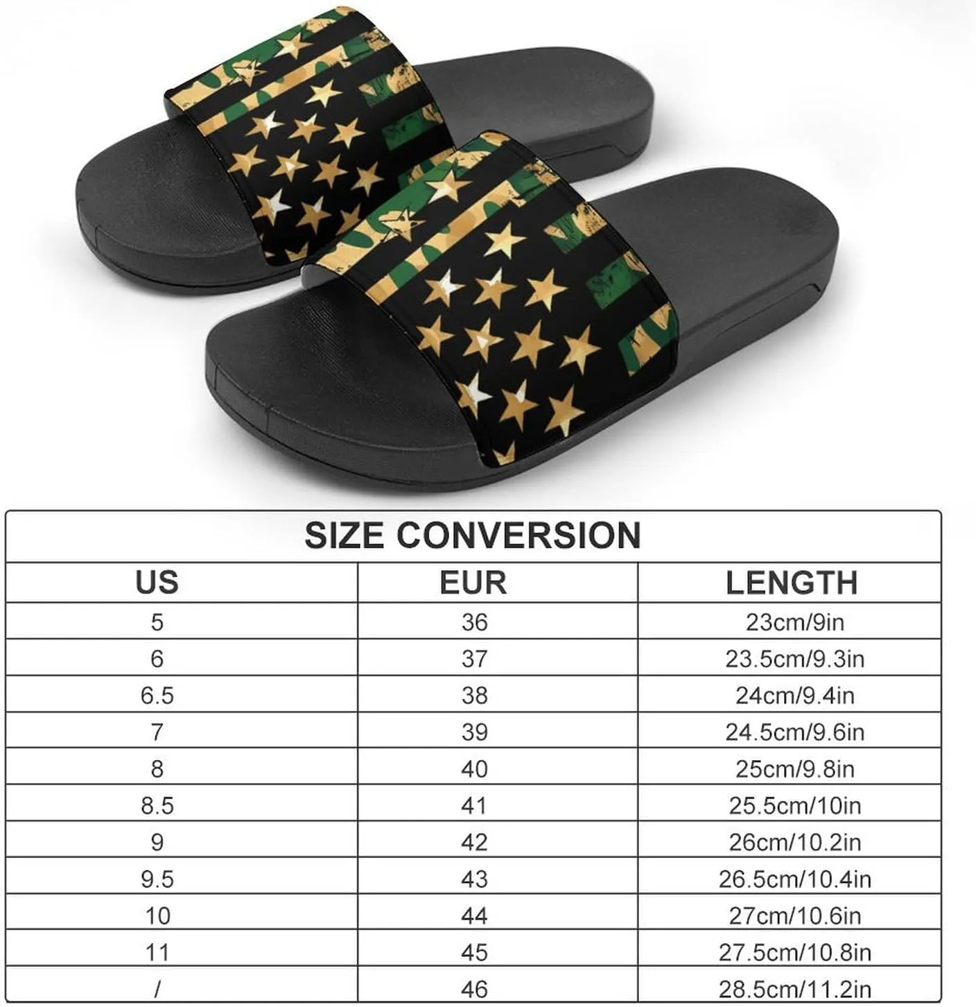 Camouflage U.S. Flag House Sandals Non-Slip Bathroom Slippers Beach Summer Shoes for Men Women