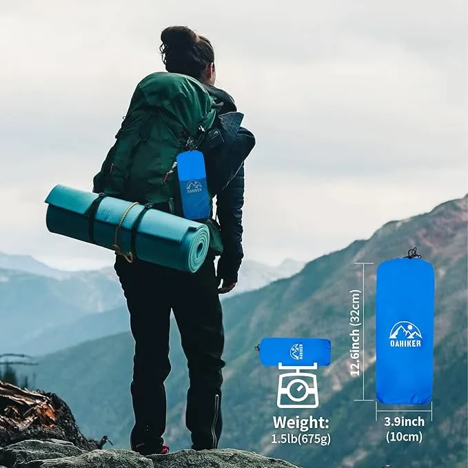 Camping Sleeping Pad Inflatable Sleeping Mat with Pillow Built-in Pump Compact Ultralight Waterproof Camping Air Mattress for Backpacking, Hiking, Tent, Traveling & Outdoor Blue