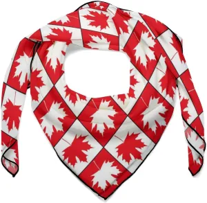 Canada Day Maple Leaf Square Silk Scarf for Women Fashion Neck Hair Wrap Head Scarves Bag Decoration 27''x 27'', 0ne size