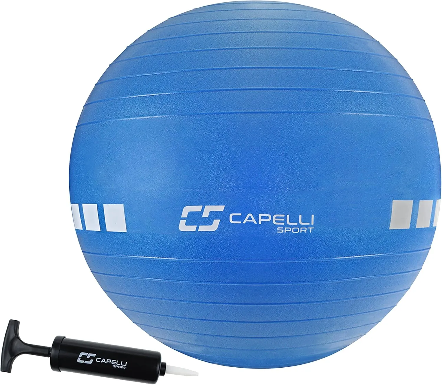 Capelli Sport Exercise Ball for Yoga, Balance Ball, Pilates, Anti Burst Slip Resistant, Quick Pump, Blue, 55 cm