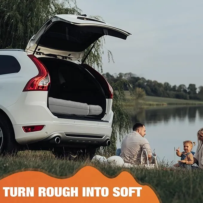 Car Air Mattress Bed: Inflatable Back Seat Air Mattress for SUV, Thick Camping Sleeping Pads with Pillows Air Pumps, Sedan, Truck, SUV, Grey