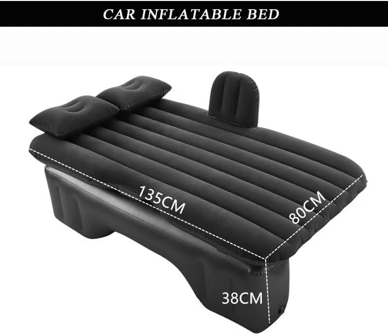 Car Air Mattress for Chery Tiggo 8 Plus 2020–2025, Inflatable Back Seat Sleeping Pad with Pump & 2 Pillows, Folding Portable Camping Bed for Travel& Road Trips,Black