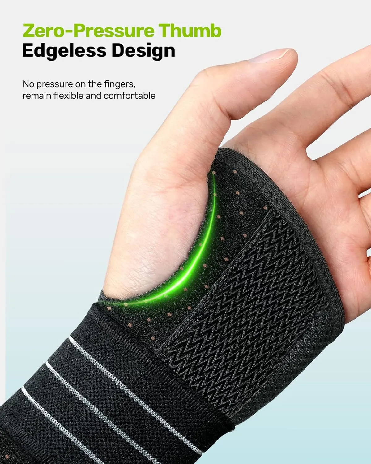 Carpal Tunnel Wrist Brace, Breathable Night Wrist Support with 3 Metal Splints, Hand Brace for Men Women No Pressure on Thumb, Splint Stabilizer for Work, Blue Right Hand, Size M(6.69-8.27")