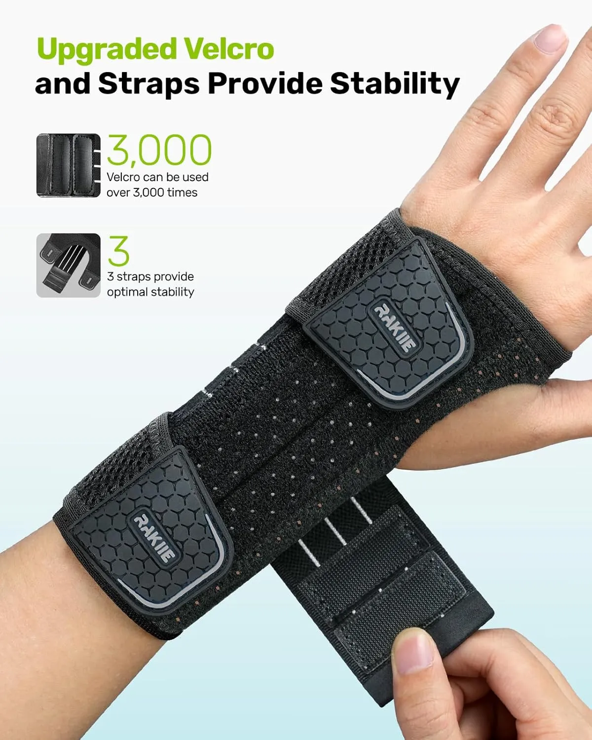 Carpal Tunnel Wrist Brace, Night Wrist Support No Pressure on Thumb, Lightweight Hand Brace for Sleeping Work, Splint Stabilizer Pain Relief for Sprain Arthritis, Gray Right Hand, Size M(6.69-8.27")