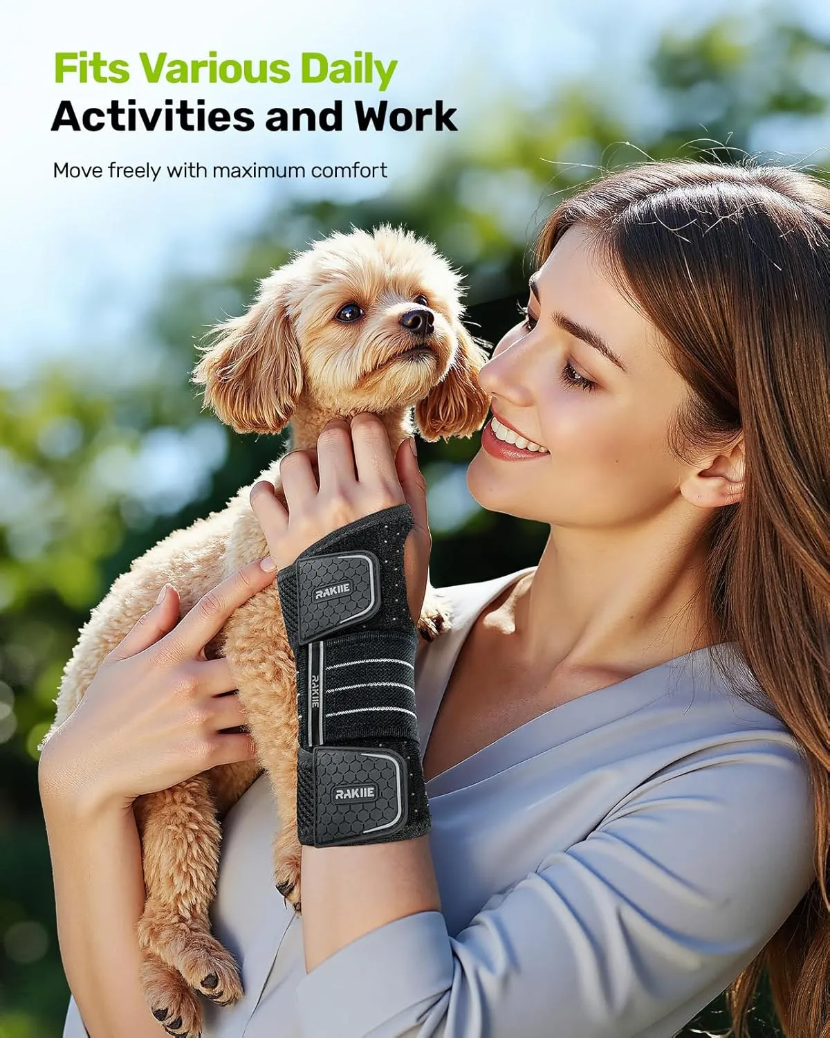 Carpal Tunnel Wrist Brace, Night Wrist Support No Pressure on Thumb, Lightweight Hand Brace for Sleeping Work, Splint Stabilizer Pain Relief for Sprain Arthritis, Gray Right Hand, Size M(6.69-8.27")