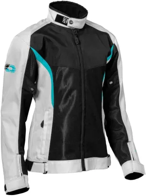 Castle X Women's Pulse 2 Motorcycle Jacket - Silver/Black/Turquoise, 2X-Large