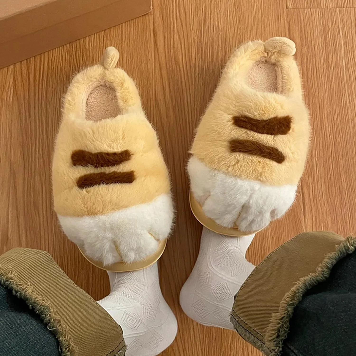 Cat Paw Slippers, Cat Slippers for Women Fuzzy, Cat Paw Slippers for Women, Cat Feet Slippers,Funny 3D Cat Paw Cartoon Warm Cozy Fuzzy Bedroom House Slippers