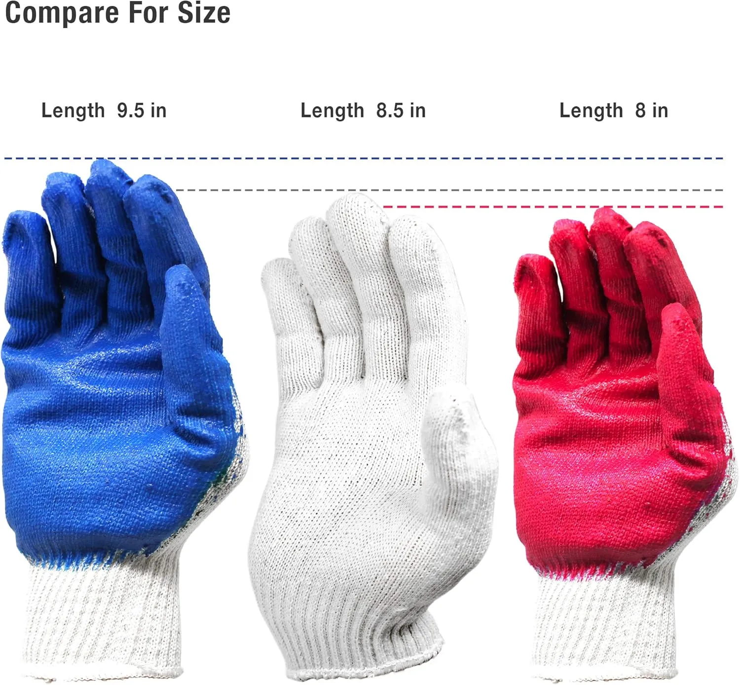 CBC Crown PREMIUM Non-Slip Multi-Purpose Red, Blue Latex Rubber Palm Coated Work Safety Gloves Garden Gloves