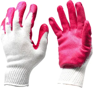 CBC Crown PREMIUM Non-Slip Multi-Purpose Red, Blue Latex Rubber Palm Coated Work Safety Gloves Garden Gloves