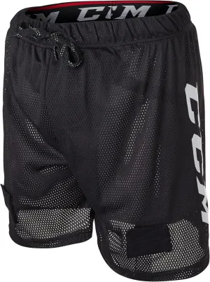 CCM Boy's Loose Fit Hockey Mesh Jock Shorts with Sock Tabs Junior Sports (Junior Medium) Black