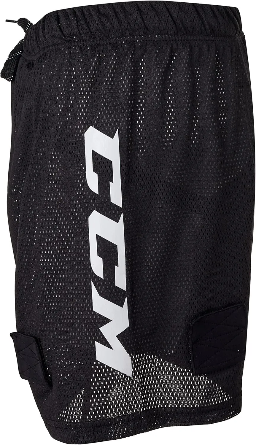 CCM Boy's Loose Fit Hockey Mesh Jock Shorts with Sock Tabs Size Junior Sports