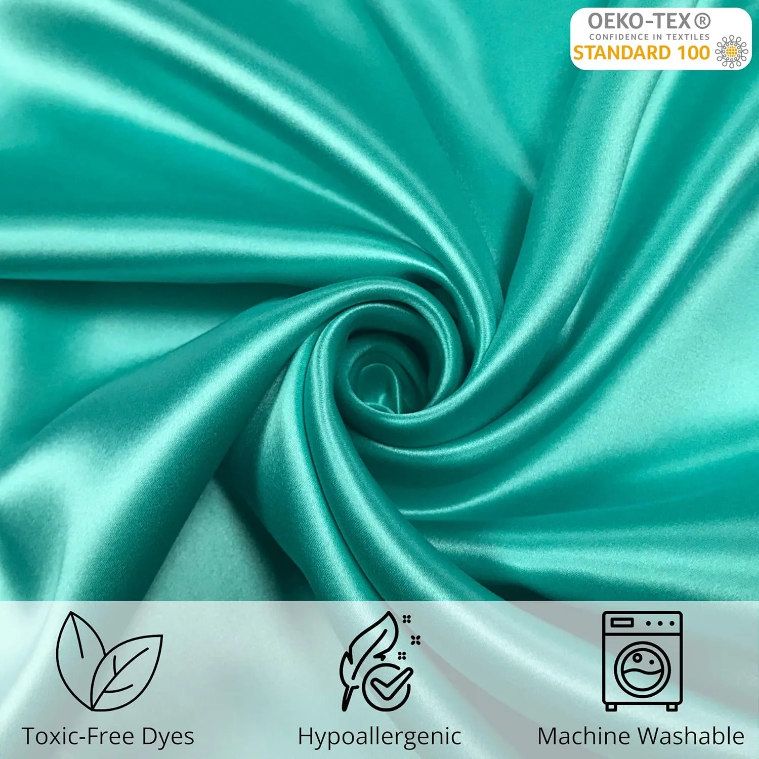 Celestial Silk 100% Pure Mulberry Silk Pillowcase Premium 25 Momme for Hair and Skin Charmeuse Silk on Both Sides of Cover -Gift Wrapped- Hidden Zipper Closure (King, Aqua)