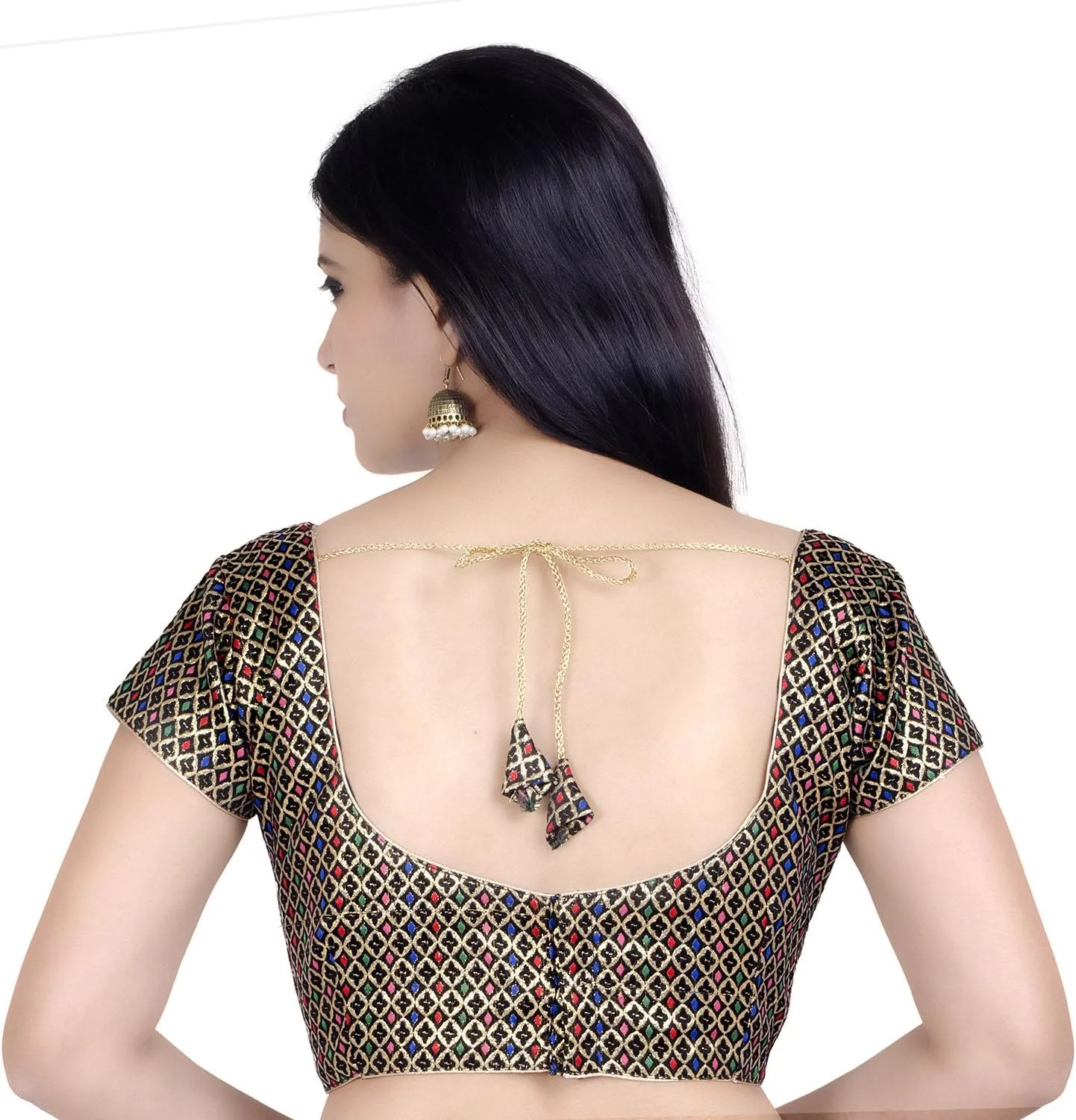 Chandrakala Brocade Banarasi Blouses for Women Sarees,Readymade (B106)