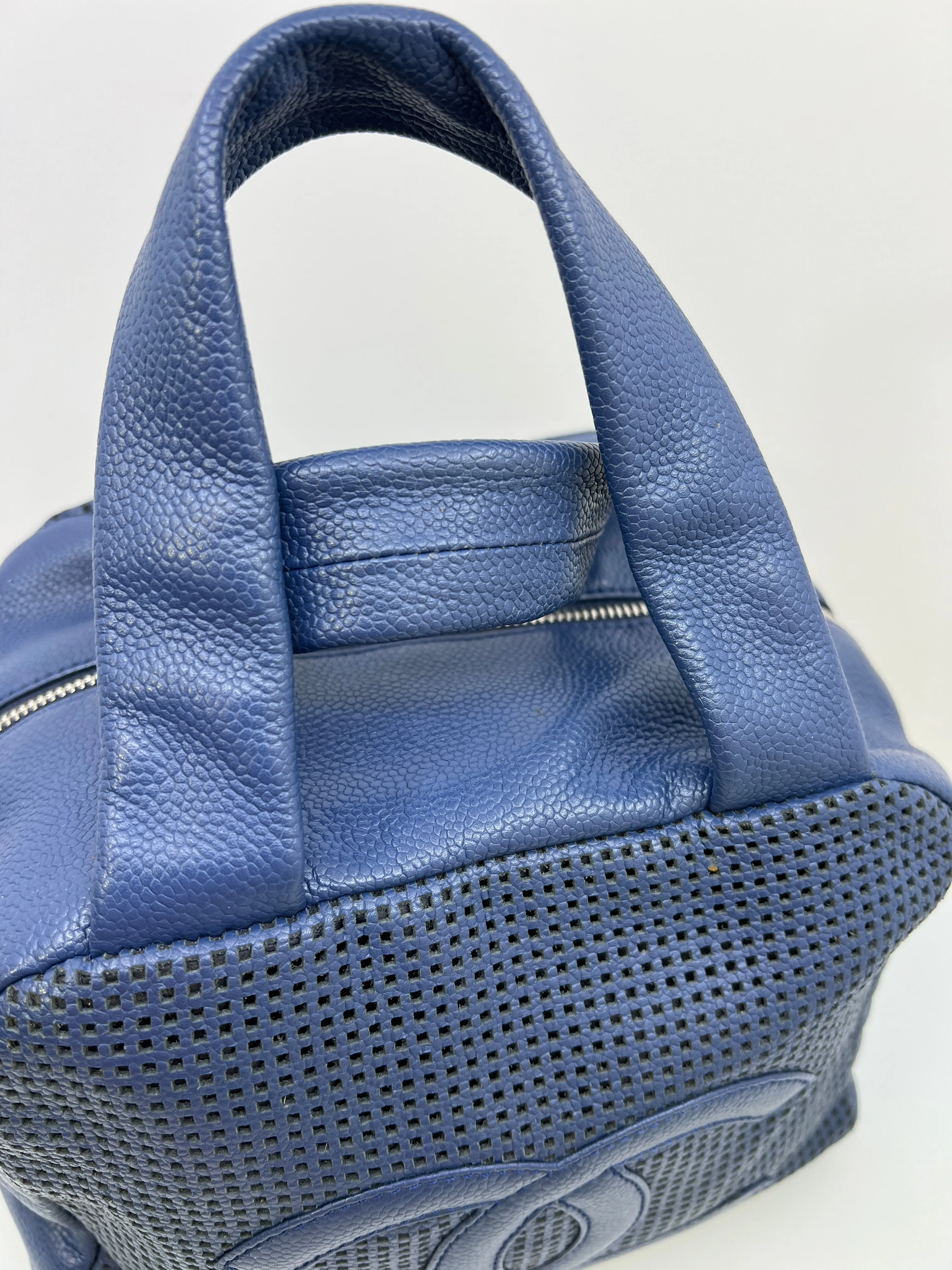 CHANEL VINTAGE PERFORATED CC BOWLER HANDBAG