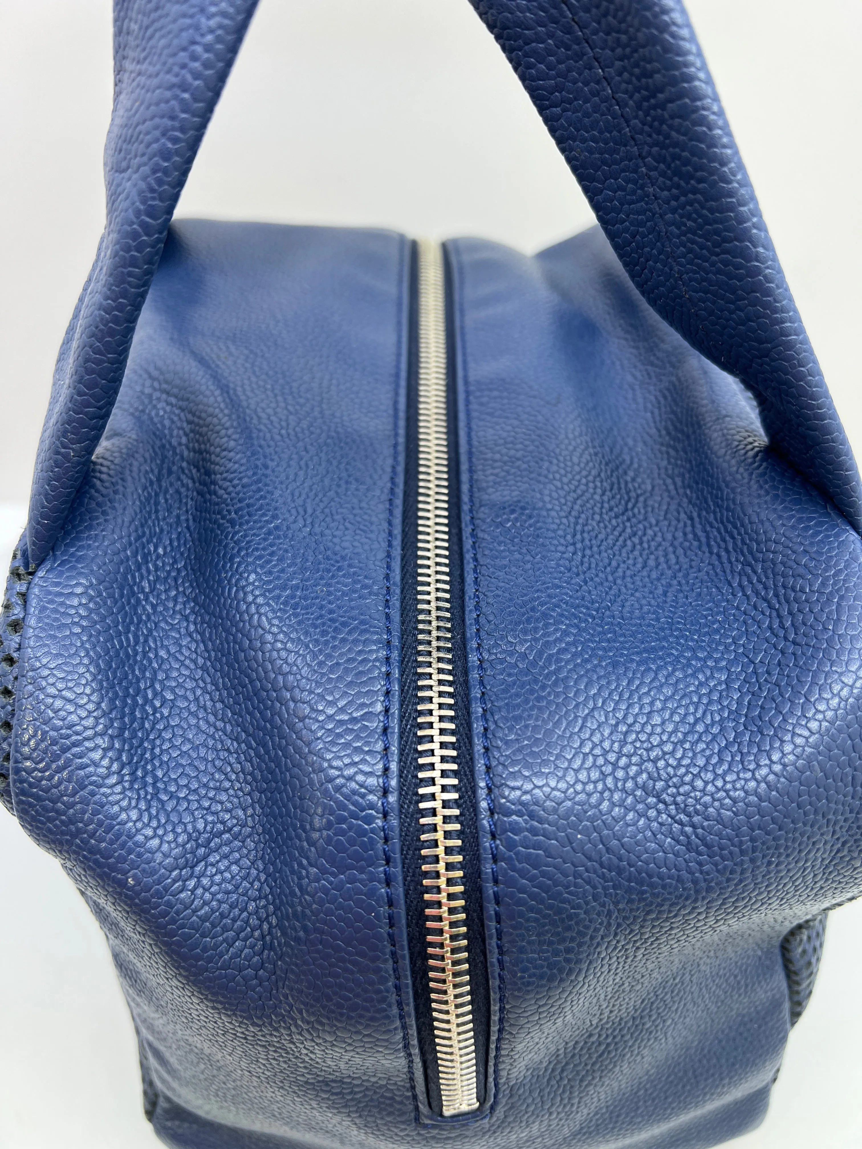 CHANEL VINTAGE PERFORATED CC BOWLER HANDBAG