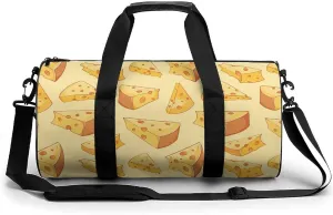 Cheese Slices Large Gym Bag Novelty Lightweight Duffel Bag Travel Tote Bags