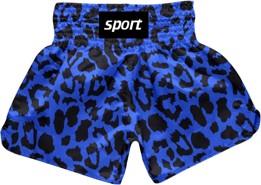 ChenHang Women Boxing Shorts Muay Thai Trunks Leopard Print MMA Sport Kick Martial Arts Training Gym Costume