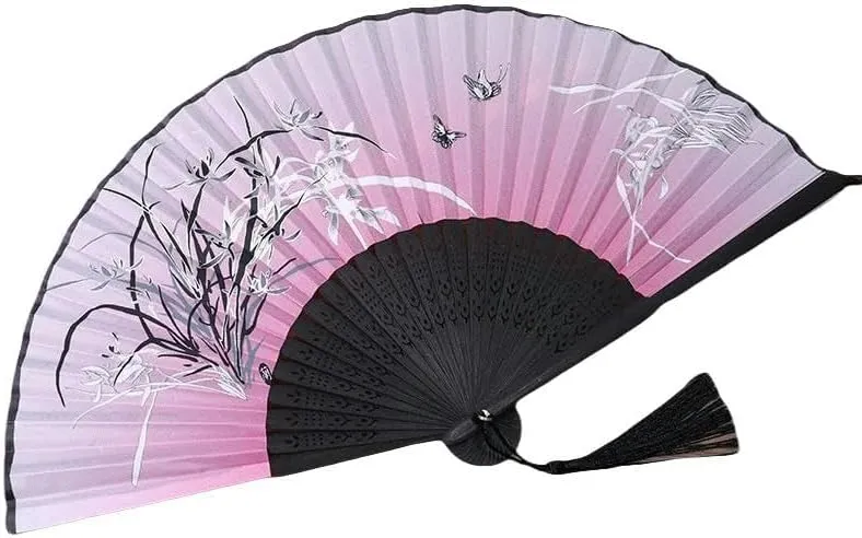 Chinese style hand fan Folding Fan Crafts Gifts Home Decoration Dance Hand Fan Room Decoration Ventilation Fan-1