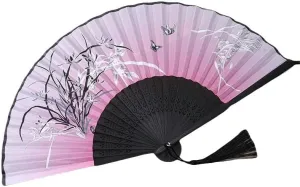 Chinese style hand fan Folding Fan Crafts Gifts Home Decoration Dance Hand Fan Room Decoration Ventilation Fan-1