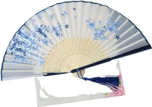 Chinese style hand fan Folding Fan Crafts Gifts Home Decoration Dance Hand Fan Room Decoration Ventilation Fan-E