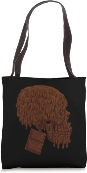 Chocolate skull slowly melting funny candy gift Tote Bag