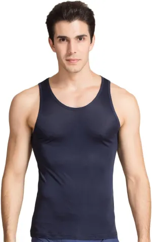 CLC Men's Mulberry Silk Camisole Sleeveless Shirt Tank Tops Knit Fabric