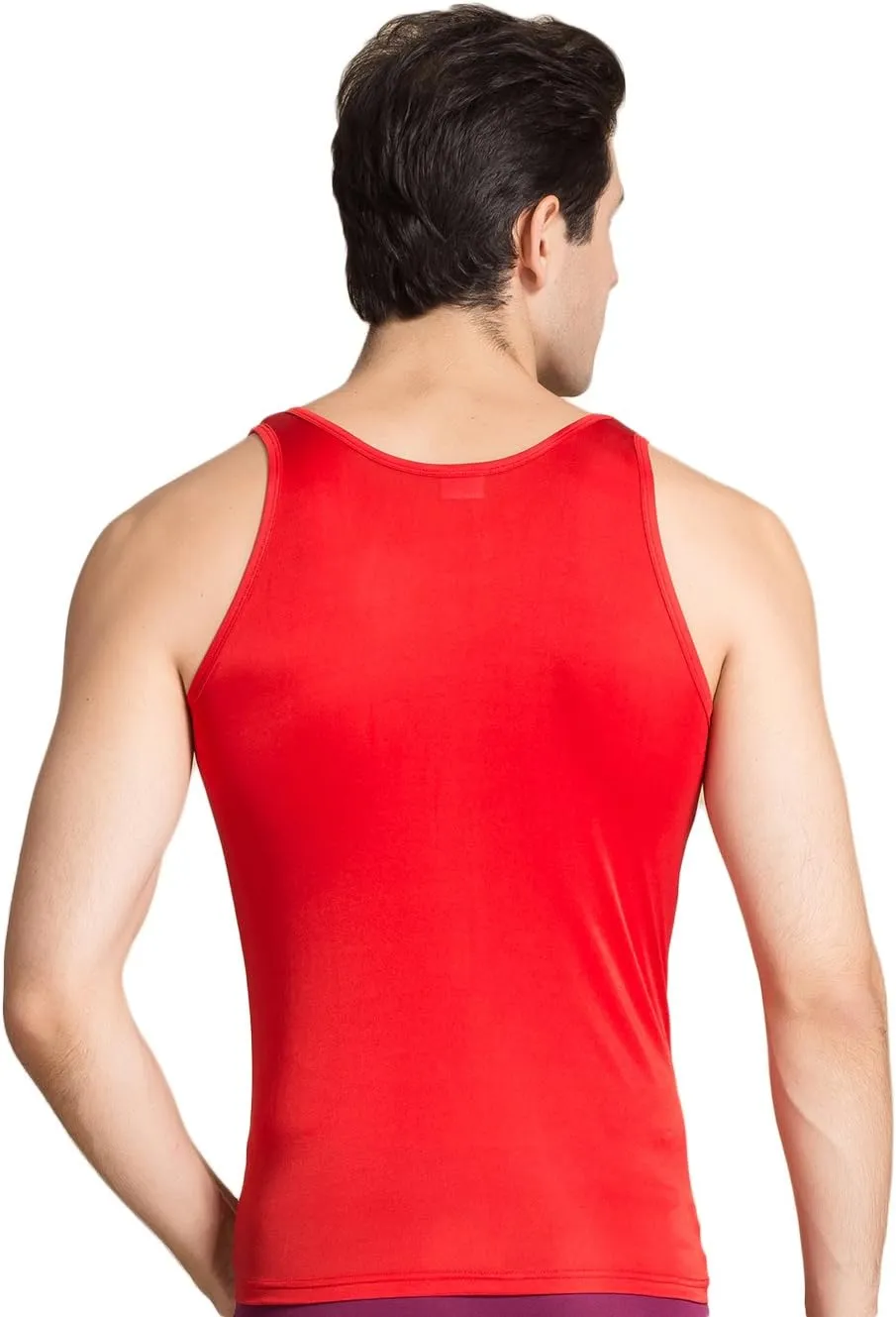 CLC Men's Mulberry Silk Camisole Sleeveless Shirt Tank Tops Knit Fabric