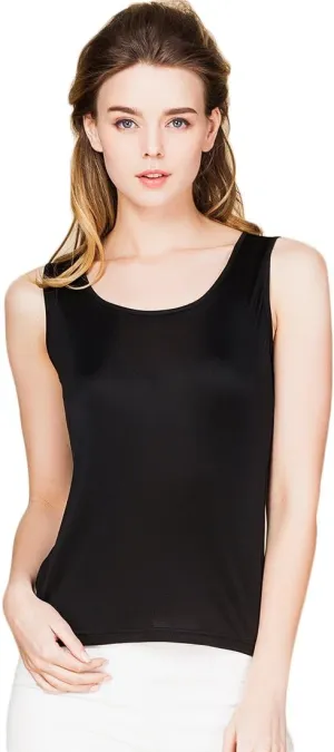 CLC Women's Mulberry Silk Camisole Sleeveless Shirt Tank Tops Double Knit