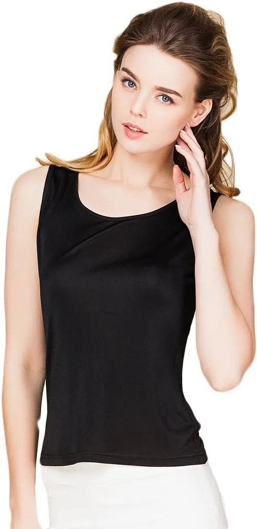 CLC Women's Mulberry Silk Camisole Sleeveless Shirt Tank Tops Double Knit