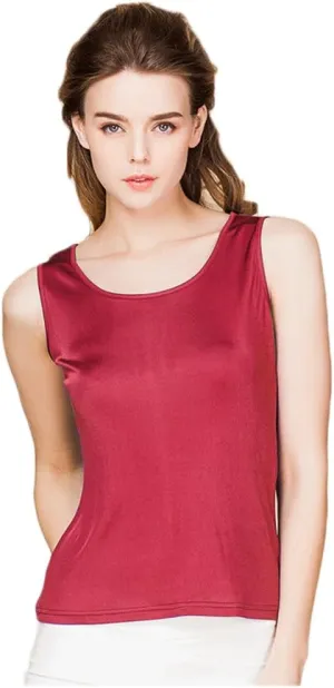 CLC Women's Mulberry Silk Camisole Sleeveless Shirt Tank Tops Double Knit