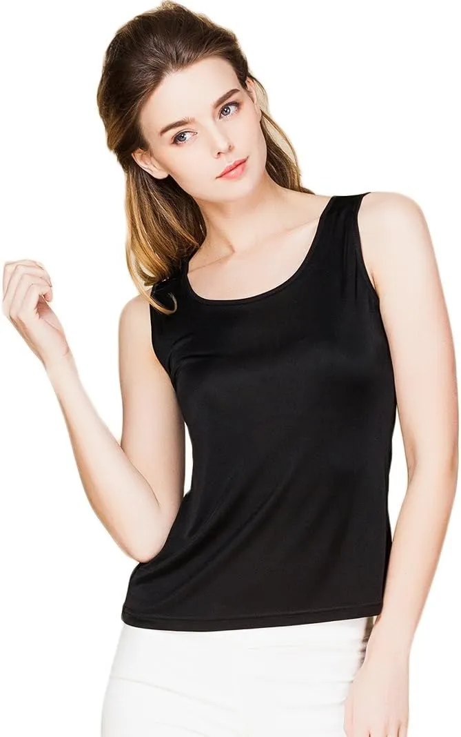 CLC Women's Mulberry Silk Camisole Sleeveless Shirt Tank Tops Double Knit