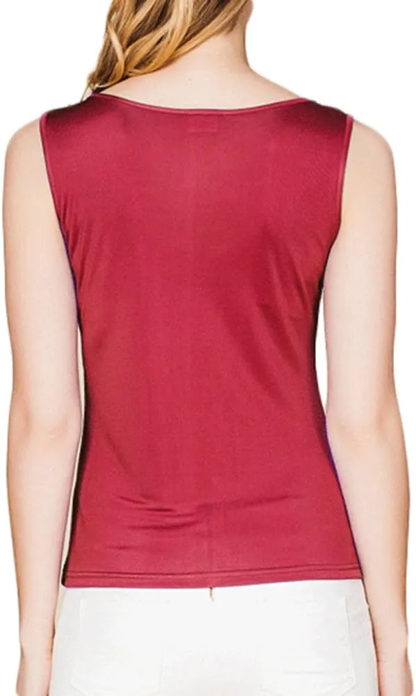 CLC Women's Mulberry Silk Camisole Sleeveless Shirt Tank Tops Double Knit