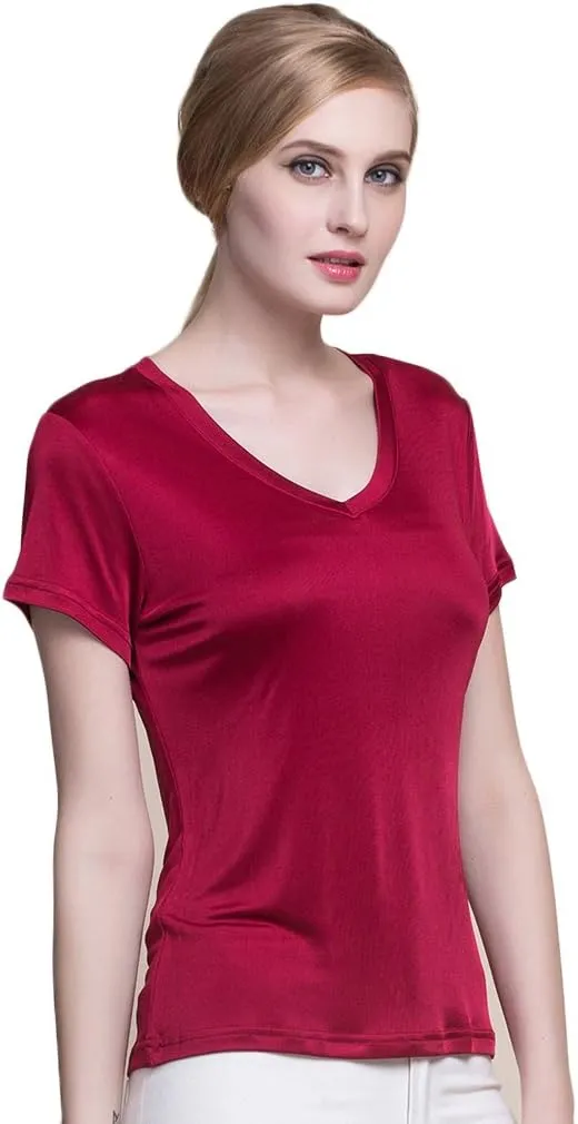 CLC Women's Mulberry Silk Camisole V-Neck T-Shirt Tank Tops