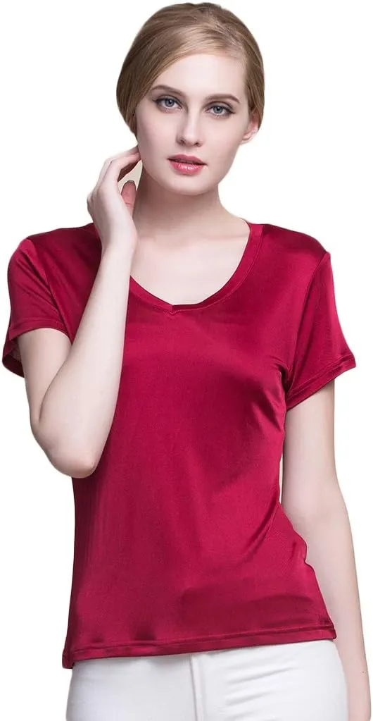 CLC Women's Mulberry Silk Camisole V-Neck T-Shirt Tank Tops