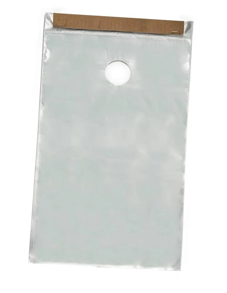 Clear 9 1/2" x 15" Plastic Poly Door Knob Hanger Bags for Flyers Promotions Marketing Mail Newspaper Hanging Bags Protect from Rain, Snow and Other Weather (500)
