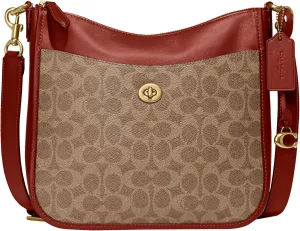 COACH Coated Canvas Signature Chaise Crossbody, Tan/Rust