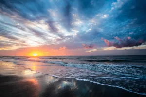 Coastal Photography Print (Not Framed) Picture of Scenic Sunrise Over Beach at Hilton Head Island South Carolina Ocean Wall Art Beach House Decor (24" x 36")