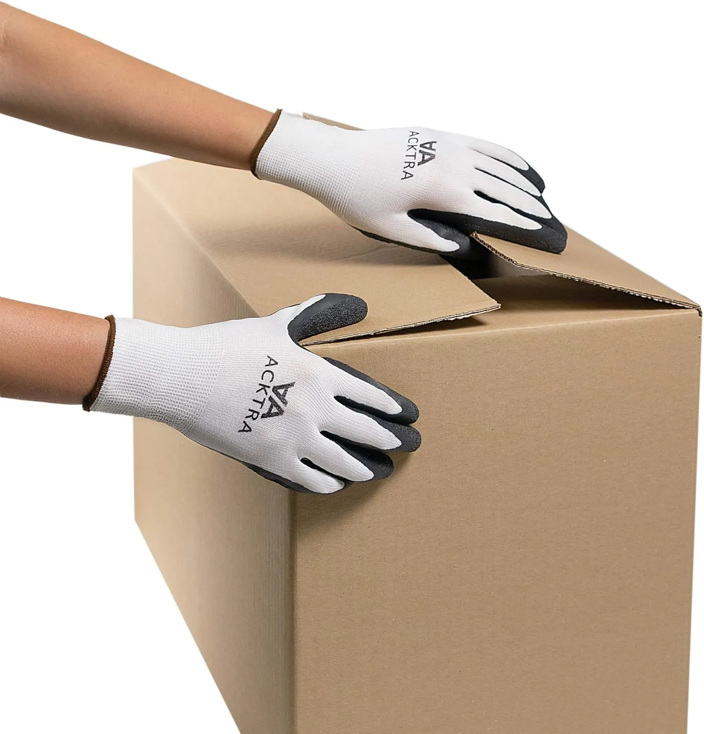 Coated Nylon Safety WORK GLOVES 12 Pairs, Knit Wrist Cuff, Multipurpose, for Men & Women, WG008 Blue Polyester, Black Latex, Large