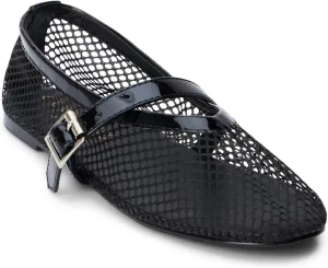 Coconuts by Matisse Womens Nolita Perforated Mary Jane Ballet Flats Casual - Black