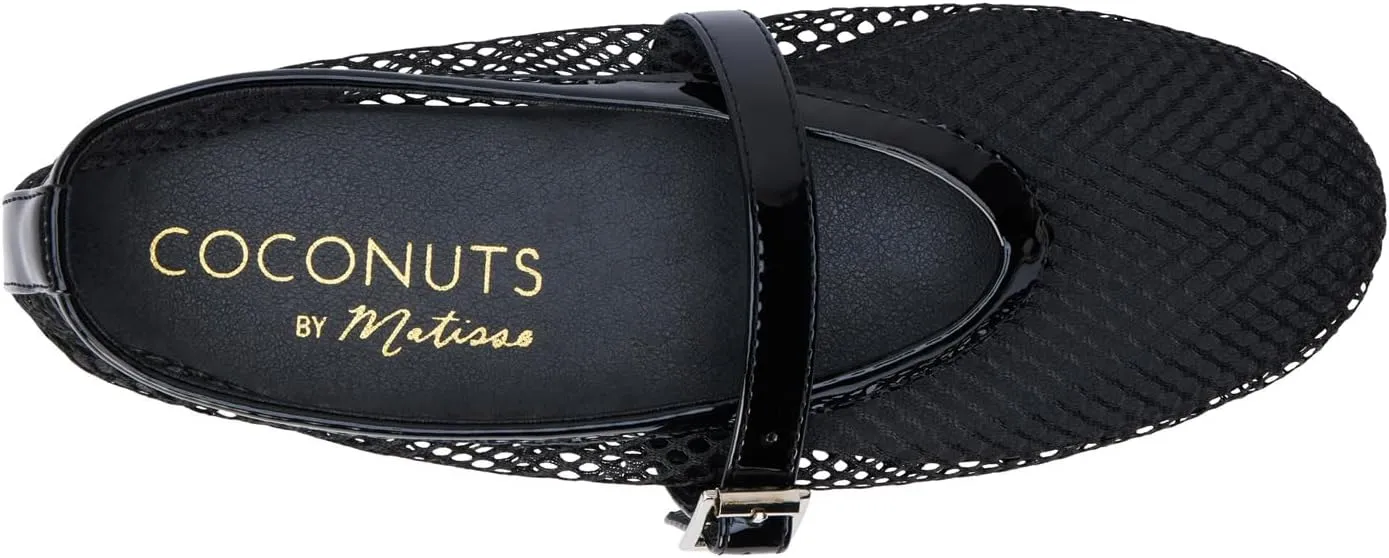 Coconuts by Matisse Womens Nolita Perforated Mary Jane Ballet Flats Casual - Black