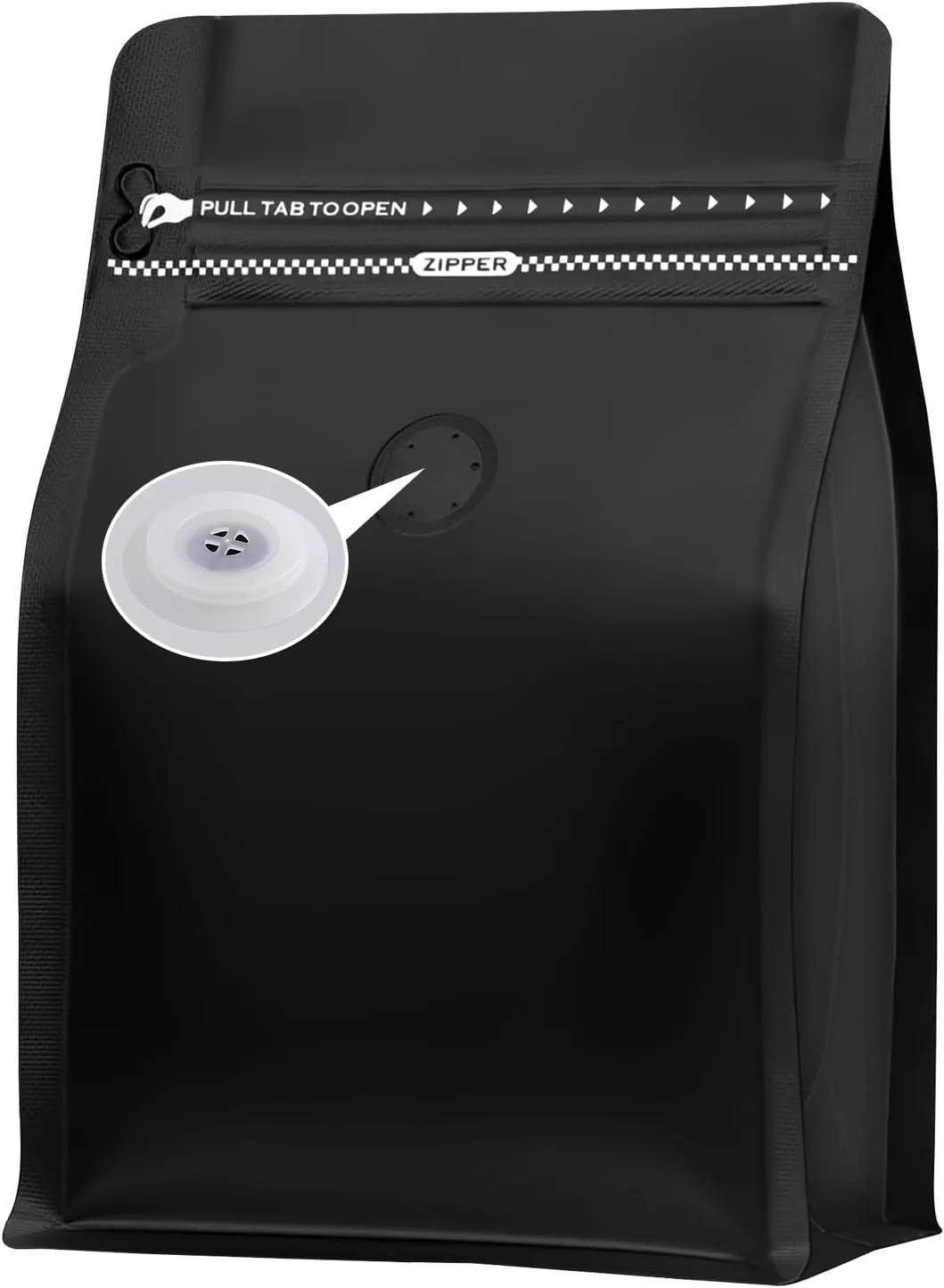 Coffee Bags with Valve(50pcs,8 oz,1/2 lb) Black High Barrier Aluminumed Foil Flat Bottom Standing Coffee Beans Storage Bags,Reusable Heat Sealable Side Zipper Pouches for Home or Store