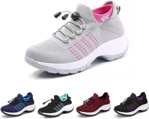 Comfortwear Shoes for Women Plantar Fasciitis Bowling Shoes Slide Soles, Lightweight Stretch Cushion Shoes for Women Mesh Athletic Style for Bowlers