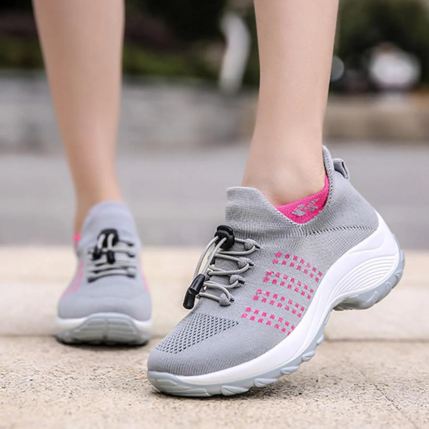 Comfortwear Shoes for Women Plantar Fasciitis Bowling Shoes Slide Soles, Lightweight Stretch Cushion Shoes for Women Mesh Athletic Style for Bowlers