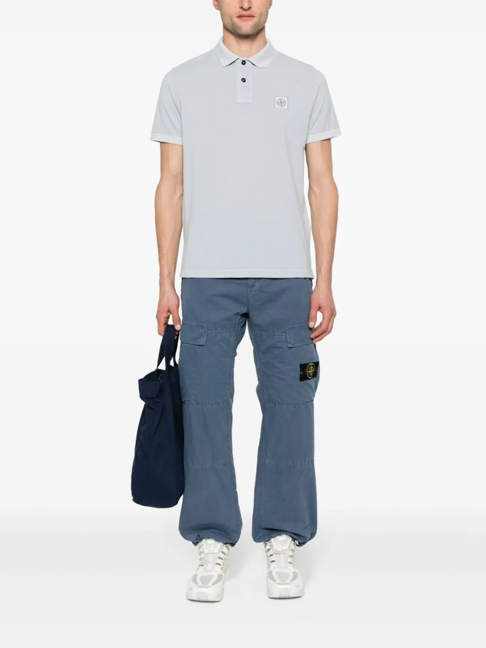 Compass-appliqué cargo trousers