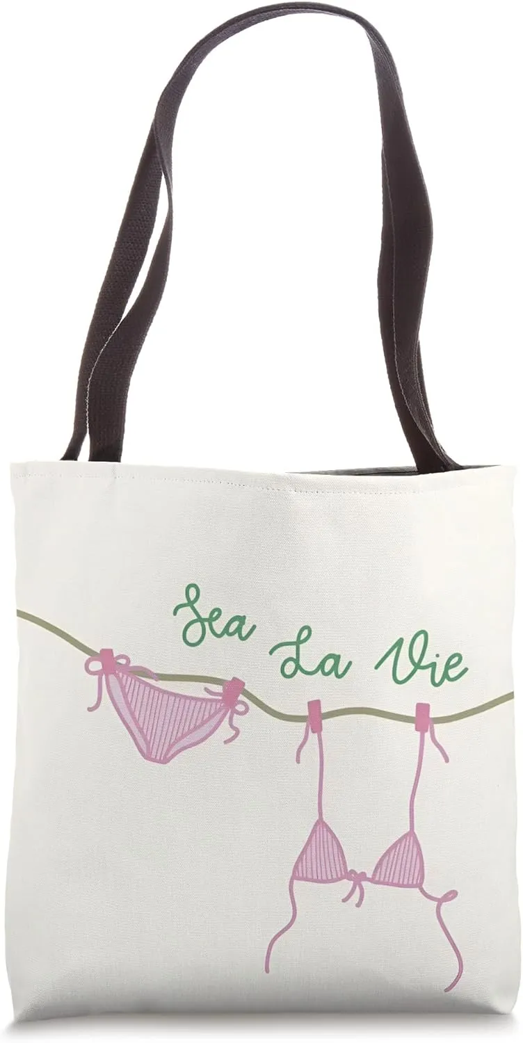 Coquette Coastal Collage Preppy Cute Summer Beige Tote Bag