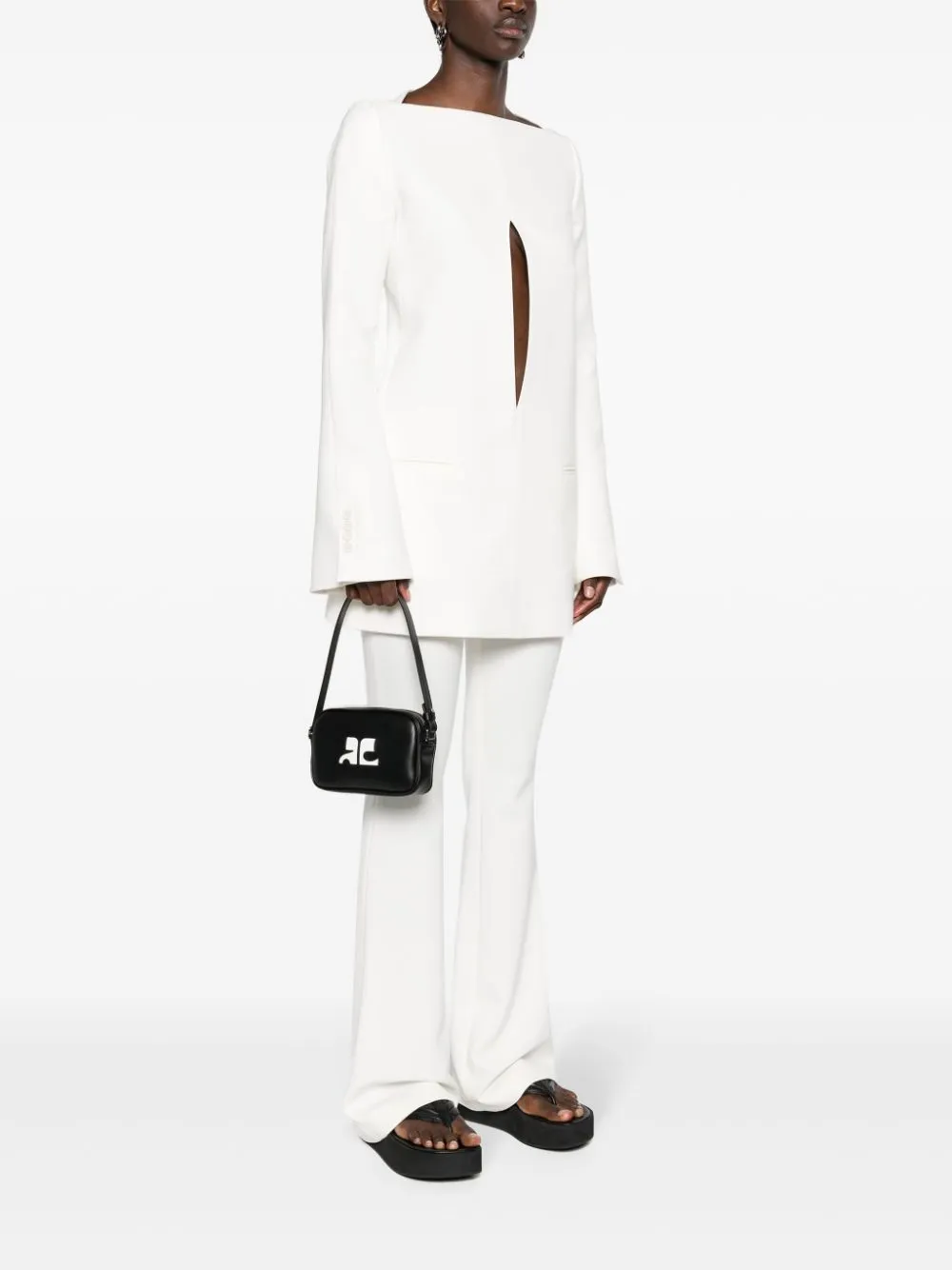 Courreges Pre Logo Leather Camera Bag