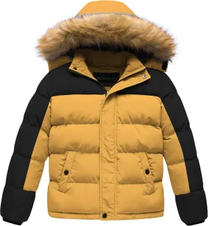 CREATMO US Boy's Water Resistant Winter Coats Warm Fleece Lined Outwear Windbreaker Ski Jacket