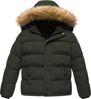 CREATMO US Boy's Water Resistant Winter Coats Warm Fleece Lined Outwear Windbreaker Ski Jacket