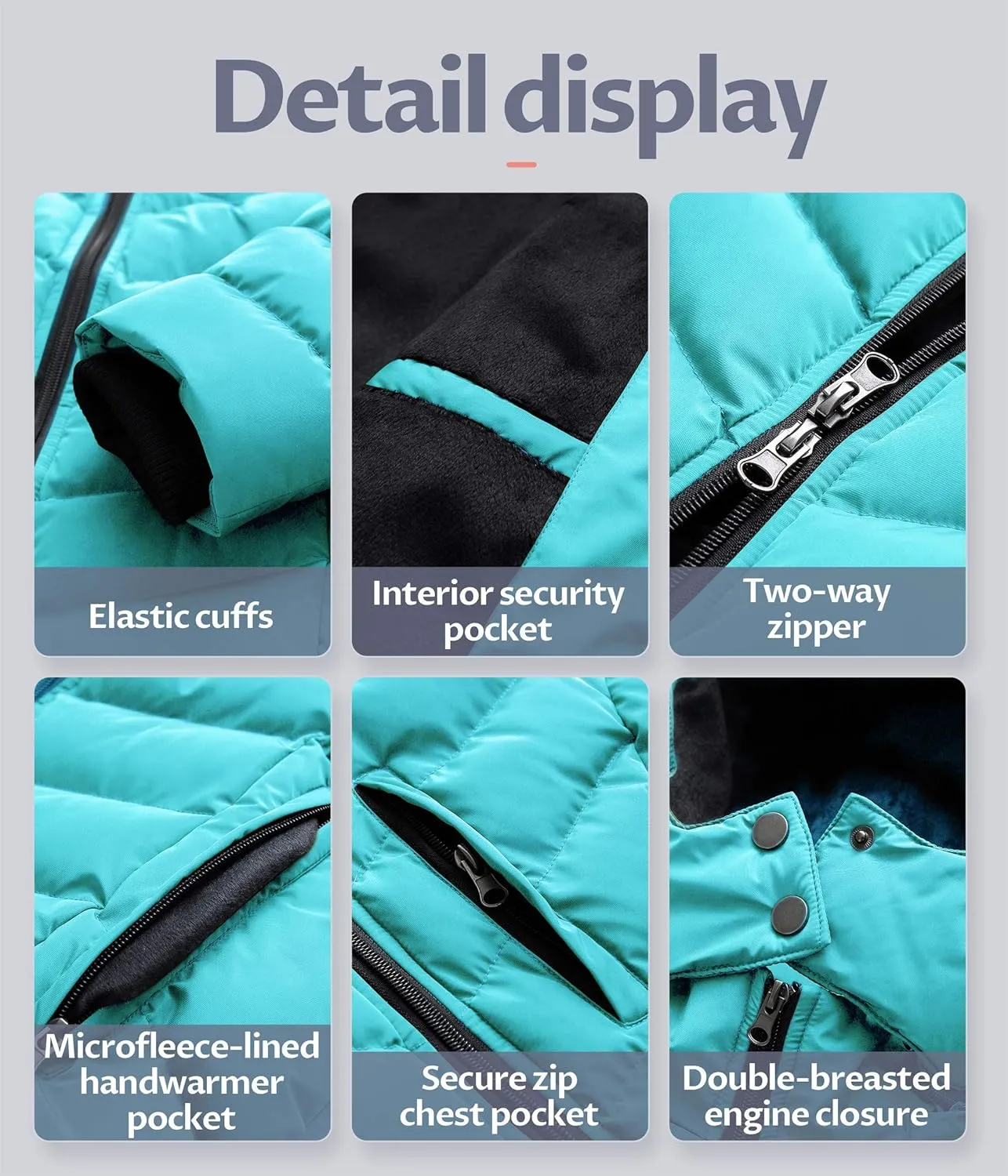 CREATMO US Women's Winter Hooded Coat Waterproof Warm Long Puffer Jacket Parka