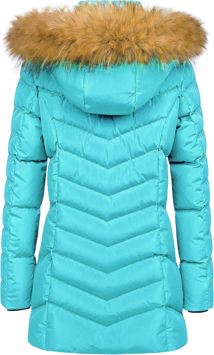 CREATMO US Women's Winter Hooded Coat Waterproof Warm Long Puffer Jacket Parka